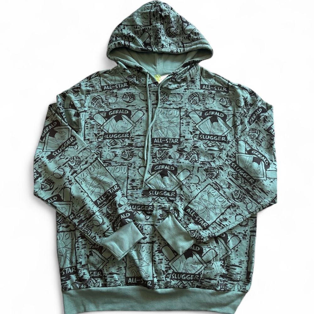 Nickelodeon Hey Arnold Allstar‎ Green Graphic Hoodie